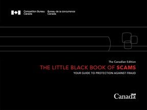 The cover of the federal Competition Bureau of Canada's recently released handbook, The Little Black Book of Scams.