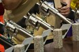 A display of revolvers at the NRA's annual meeting in St. Louis, Missouri over the weekend. (Karen Bleier / AFP / Getty Images)