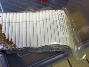File photo of contraband cigarettes seized in an RCMP investigation. (DAN JANISSE/The Windsor Star).