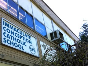 The exterior of Immaculate Conception Catholic School in Windsor, Ont. is seen on April 18, 2012. (Nick Brancaccio / The Windsor Star)