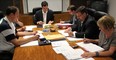 The Windsor Public Library board is seen in this June 2011 file photo. City councillor Al Maghnieh is at the head of the table. Maghnieh has since resigned his position as chair of the board due to his misue of a library-issued credit card. (Nick Brancaccio / The Windsor Star)
