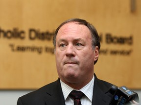 Paul Picard, the separate school board's director of education, speaks to media on April 26, 2012. (Dan Janisse / The Windsor Star)