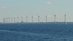 An offshore wind farm near Copenhagen, Denmark is seen in this undated file photo.