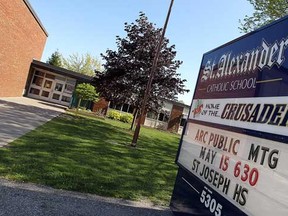 St. Alexander School is pictured in Windsor, Ont. on Thursday, May 3, 2012. The school is one of two being considered for closure.