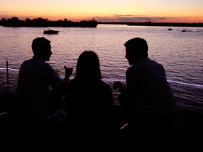 Enjoying wine at the Shores of Erie International Wine Festival. (Tyler Brownbridge/The Windsor Star)