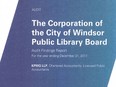 The cover page of KPMG's audit document of the Windsor Public Library board.