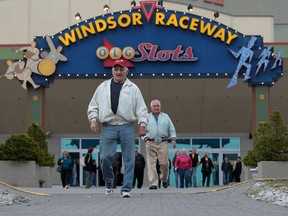 WINDSOR, ONTARIO - APRIL 30, 2012 -- Patrons leave  the Windsor Raceway OLG Slots for the last time on April 30, 2012.   The OLG Slots closed for good.  (JASON KRYK/ The Windsor Star)