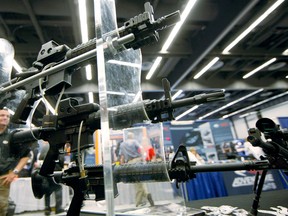 Colt C8 automatic rifles are shown at the annual conference of Canadian Chiefs of Police in this 2008 file photo. The Colt C7 is the standard rifle of the Canadian Forces. (Phil Carpenter / Montreal Gazette)