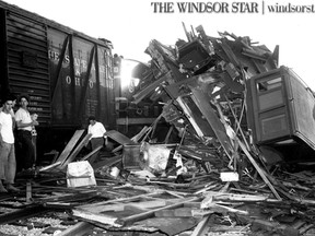HISTORIC-July 20 1954-Train crews on two Chesapeake and Ohio freight trains escaped uninjured late yesterday afternoon whena rear end collision at Ruthven caused damage estimated at more than $15,000. (The Windsor Star-FILE)