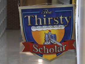 The sign at the Thirsty Scholar pub in the CAW Student Centre on the University of Windsor campus. Photographed May 1, 2012. The university has announced the pub will be renovated into a bookstore and cafe. (Dax Melmer / The Windsor Star)