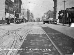 Looking North on Ouellette Ave. at University Ave. around 1918. (The Windsor Star-FILE)