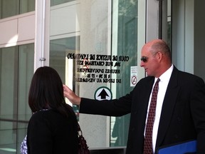 OPP Const. William Scott leaves the Ontario Court of Justice on June 6, 2012. (DYLAN KRISTY/The Windsor Star