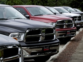 2010 Dodge Truck sits on display at Chris Leith Dodge in Wake Forest, North Carolina, U.S., on Sunday, Aug. 1, 2010. Photographer: Jim R. Bounds/Bloomberg