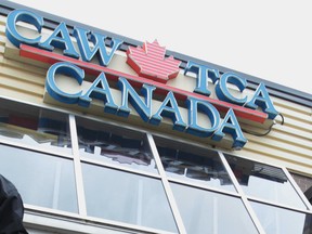 The CAW sign at the Local 444 union hall in Windsor, Ont. Photographed April 30, 2012. (Jason Kryk / The WIndsor Star)