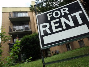 A rental sign in front of a Windsor, Ont. apartment building is seen in this 2010 file photo. (Tyler Brownbridge / The Windsor Star)