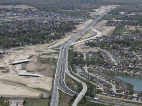An aerial image of Windsor-Essex Parkway construction. Photographed April 2012. (Dan Janisse / The Windsor Star)