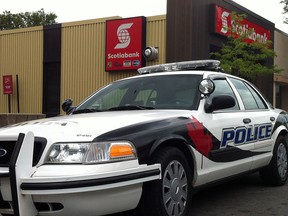 The scene of a bank robbery on Ottawa Street in Windsor, Ont. on June 4, 2012. (Dax Melmer / The Windsor Star)