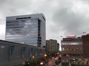 Storm clouds loom over downtown Windsor, Ont. in this May 2011 file photo. (Jason Kryk / The Windsor Star)