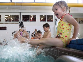 Madysen Bickford happily takes part in the 2011 World's Largest Swimming Lesson event in Windsor, Ont. Photographed June 2011. (Dan Janisse / The Windsor Star)