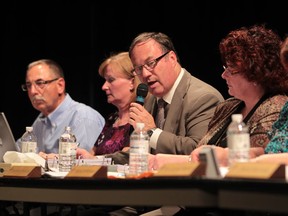 Windsor Essex Catholic District School Board director Paul Picard speaks during a meeting at Holy Names High School on June 26, 2012.