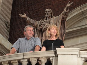 Portrait of Paul Vasey and Mary Ann Mulhern , local authors who have both written books about the Catholic Faith.