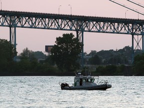 A bomb threat closed the Ambassador Bridge on July 16, 2012. (Nick Brancaccio/The Windsor Star)