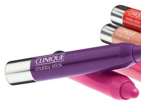 Clinique has added eight new shades to the Chubby Stick Moisturizing Lip Colour Balm Collection. The Crazy Ladies are smitten, especially by Voluptuous Violet. (Clinique Handout)