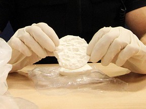 A file photo of a cake of crack cocaine. Photographed July 2011 in Victoria, B.C. (Adrian Lam / Times Colonist)