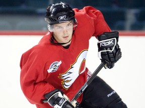 Calgary Flames forward Greg Nemisz will take part in a Spitfires alumni game Saturday at Tecumseh Arena (Grant Black / Calgary Herald)