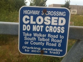 Sign at the start of the Chrysler Greenway in Windsor on North Talbot Road.