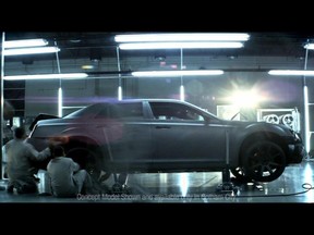 A modified 300C in a scene from Chrysler's "Imported From Gotham City" ad campaign - a cross-promotion with the latest film in the Batman franchise, The Dark Knight Rises.
