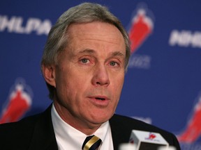 Former NHLPA executive director Paul Kelly speaks during a press conference at the Queen Elizabeth Fairmont Hotel in Montreal in 2009. (BRUCE BENNETT/Getty Images)