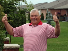 Ken Billey of Windsor, Ont., was one of the lucky ones after suffering cardiac arrest while walking to the WFCU Centre -- he survived. Today,  Aug. 14, 2012, Billey is giving thanking all of the emergency services professionals and a passerby who came to his aid. (NICK BRANCACCIO/The Windsor Star)