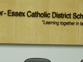 File photo of Windsor-Essex Catholic District School Board sign at their offices in Windsor, Ont. (The Windsor Star)