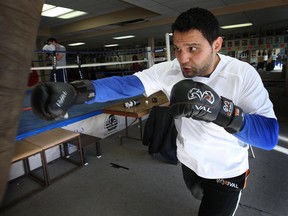 Samir El Mais trains Tuesday, Jan. 3, 2012, at the Border City Boxing Club in Windsor, Ont. (DAN JANISSE/The Windsor Star)