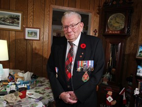 Canadian Army and Essex Scottish veteran Howard Large at his Lincoln Road home, Thursday August 16, 2012,  (NICK BRANCACCIO/The Windsor Star)