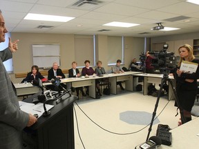 Gary Switzer, CEO of the Erie St. Clair LHIN, meets with local health care leaders in this Windsor Star file photo.