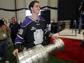 Amherstburg's Kevin Westgarth visits the United Communities Credit Union complex with the Stanley Cup. (DAN JANISSE/ The Windsor Star)