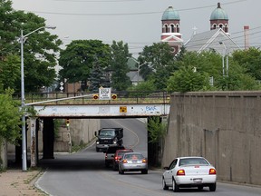 Railway underpass on Drouillard Road at Wyandotte Street.