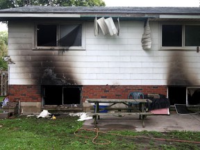 The Banks family home at 1199 Chappell Ave. in Windsor, Ont. the morning after a fire on Sept. 24, 2011. (Dax Melmer / The Windsor Star)