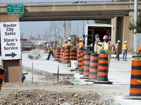 Construction work in the 3100 block of Walker Road. Photographed Aug. 31, 2012. (Tyler Brownbridge / The Windsor Star)