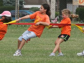 Young Windsor summer campers participate in a tug-of-war during a Crazy Olympics event in 2007. (The Windsor Star / Dan Janisse)