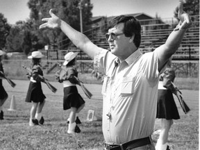 Terry Murphy at a Scarlet Brigade Band practice on Aug. 1, 1981.