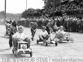 Aug.25/1949-Windsor's annual Soap Box Derby at Jackson Park. (The Windsor Star-FILE)