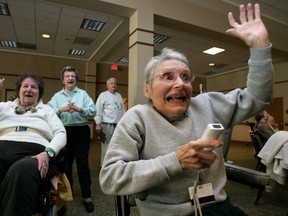 Nintendo’s Wii game has been used to help seniors to keep them active. Now a Woodslee-raised researcher is using Wii in his study on ways to prevent falls in the elderly. (SAUL LOEB/AFP/Getty Images)