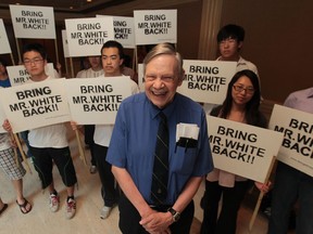 Bruce White is surrounded by supporters in this file photo. (Jason Kryk/The Windsor Star)