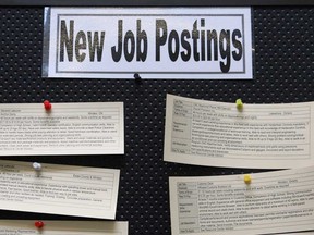 The job postings board at the St. Clair College Employment Centre on Sept. 26, 2012. (DAN JANISSE/The Windsor Star)