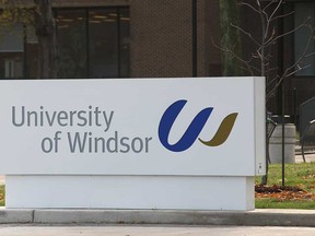 A new sign featuring an updated logo has been installed at the University of Windsor. It is shown Tuesday, Nov. 15, 2011.  (DAN JANISSE/The Windsor Star)