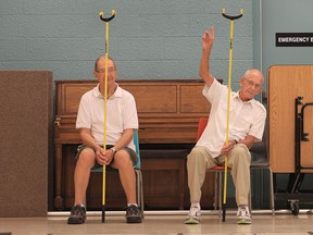 he province is designing a health care strategy to deal with the aging population. Terry Grilley (L) and Bob Comber participate in a game of shuffleboard Wednesday, Sept. 5, 2012, at the Centre for Seniors in Windsor, Ont.  (DAN JANISSE/ The Windsor Star)