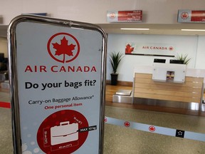 The Air Canada counter at the Windsor International Airport on Sept. 13, 2012. (TYLER BROWNBRIDGE / The Windsor Star)